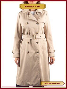 Waterproof Long Trench Rain Coat Double Breasted Belted
